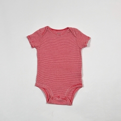 TALLE 12 MESES - BODY M/CORTA BLANCO RAYAS ROJAS - CARTERS