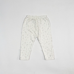 TALLE NB - PANTALON ALGODON PIMA BLANCO FLORCITAS - BABYCOTTONS - comprar online