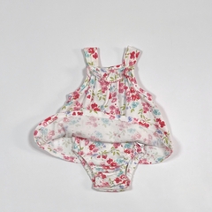 TALLE S ( 0 /3 MESES ) - BODY VESTIDO S/MANGA BLANCO FLOREADO - CHEEKY - comprar online