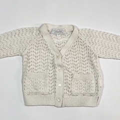 TALLE 9 MESES - CAMPERA TEJIDA CALADA BLANCA - BABY COTTONS - comprar online