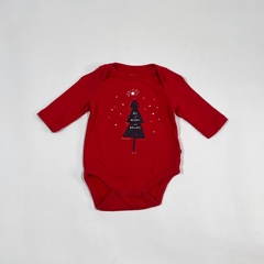 TALLE 0/3 MESES - BODY M/LARGA ROJO PINO AZUL - GAP