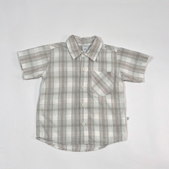 TALLE XXL ( 18/24 MESES ) - CAMISA M/CORTA CUADROS BEIGE BLANCA - CHEEKY - comprar online