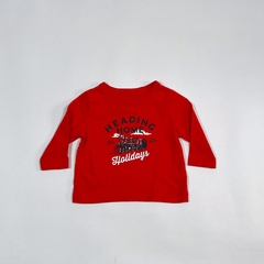 TALLE 6 MESES - REMERA M/LARGA ROJA TREN - OSHKOSH