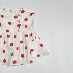 TALLE 6/9 MESES - VESTIDO S/MANGA BLANCO CIRCULOS CORAL - ZARA - comprar online