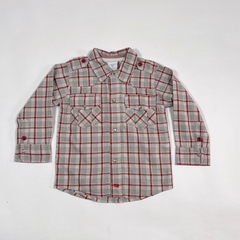 TALLE XL ( 12 MESES ) - CAMISA M/LARGA CUADROS GRIS ROJA - CHEEKY