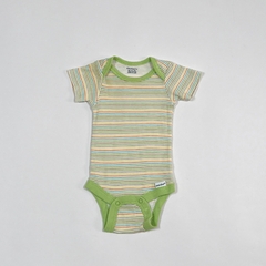 TALLE NB ( 0/3 MESES ) - BODY M/CORTA RAYADITO VERDE COLORES - GERBER - comprar online