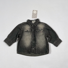 TALLE 6/12 MESES - CAMISA M/LARGA JEAN NEGRA GASTADA C/ETIQUETA - BROER - comprar online