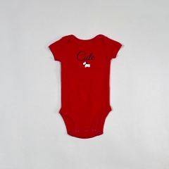 TALLE NB - BODY M/CORTA ROJO ALGODON "CUTE" - CARTERS