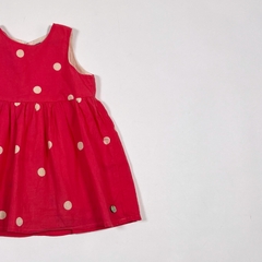 TALLE 9 MESES - VESTIDO S/MANGA ROJO LUNARES - AKIABARA - comprar online