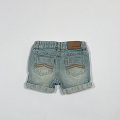 TALLE M ( 6 MESES ) - SHORT JEAN RIGIDO CELESTE GASTADO - MIMO - comprar online