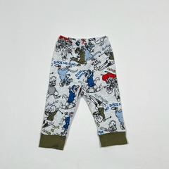 TALLE 3/6 MESES - PANTALON ALGODON LIVIANO GRIS DINOS - GRISINO