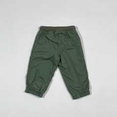 TALLE 6 MESES - JOGGER GABARDINA VERDE FORRADO EN ALGODÓN AZUL - CARTERS - comprar online