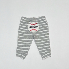 TALLE 3 MESES - PANTALÓN ALGODÓN GRIS RAYAS BLANCAS PELOTA - CARTERS - comprar online