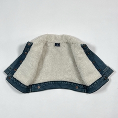 TALLE 0/6 MESES - CAMPERA JEAN AZUL GASTADO FORRADA EN CORDERITO - GAP en internet