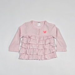 TALLE 9 MESES - CAMPERA ALGODON LIVIANO ROSA VOLADOS - CARTERS