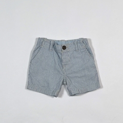 TALLE 9 MESES - SHORT GABARDINA BLANCO RAYITAS AZULES - CARTERS