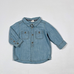 TALLE 6/9 MESES - CAMISA M/LARGA JEAN CELESTE C/PITUCONES - H&M - comprar online