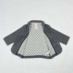 TALLE 4/6 MESES - BLAZER ALGODON TRAMADO BLANCO RAYAS AZULES FORRADO - H&M - comprar online