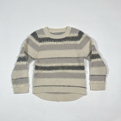 TALLE 3 - SWEATER TEJIDO LANA PELITO CRUDO GRIS - MIMO