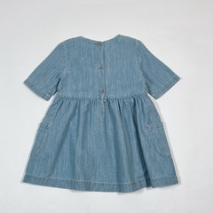 TALLE 1/2 AÑOS - VESTIDO MANGA 3/4 JEAN CELESTE BORDADO POMPONES - H&M - comprar online