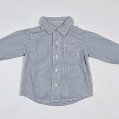 TALLE 6 MESES - CAMISA M/LARGA BLANCA RAYAS CELESTES - CARTERS en internet