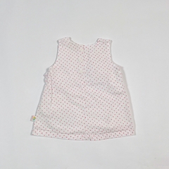 TALLE 1 (3 MESES) - VESTIDO S/MANGA BLANCO CORAZONES - OWOKO - Fiesta Vintage