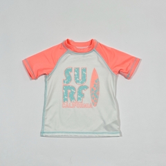 TALLE 2 - REMERA M/CORTA BLANCA MANGA FLUOR "SURF" P/AGUA - YAMP