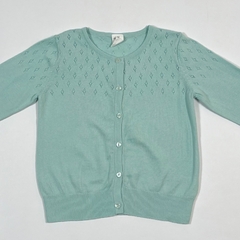 TALLE 1/2 AÑOS - CAMPERA TEJIDA HILO CALADA VERDE AGUA - H&M - comprar online