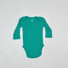 TALLE 3 MESES - BODY M/LARGA VERDE LUNARES - CARTERS