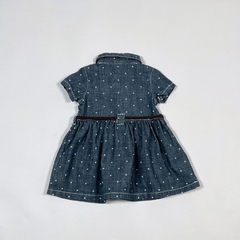 TALLE 3 MESES - VESTIDO CAMISERO M/CORTA JEAN AZUL LUNARES - CARTERS - comprar online