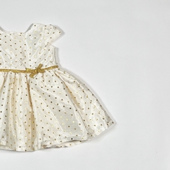 TALLE 3 MESES - VESTIDO S/MANGA CRUDO LUNARES DORADOS - CARTERS - comprar online