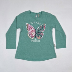 TALLE 4 - REMERA M/LARGA VERDE MARIPOSA - MIMO