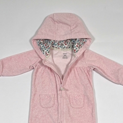 TALLE 9 MESES - ENTERITO LARGO POLAR ROSA MELANGE - CARTERS - comprar online