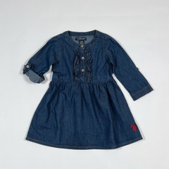 TALLE 18 MESES - VESTIDO M/LARGA JEAN AZUL VOLADO C/BOMBACHA - U.S.POLO ASSN - comprar online