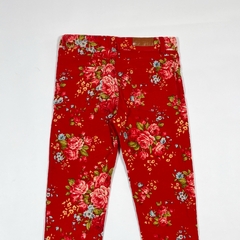 TALLE 12 AÑOS - PANTALON CORDEROY ROJO FLORES - AKIABARA en internet