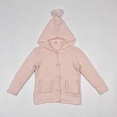 TALLE 24 MESES - CAMPERA TEJIDA HILO GRUESO ROSA - BABY COTTONS