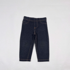 TALLE 24 MESES - LEGGING AZUL TIPO JEAN COSTURA OCRE - CARTERS