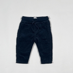 TALLE 3/6 MESES - PANTALON CORDEROY AZUL FORRADO EN ALGODON - ZARA