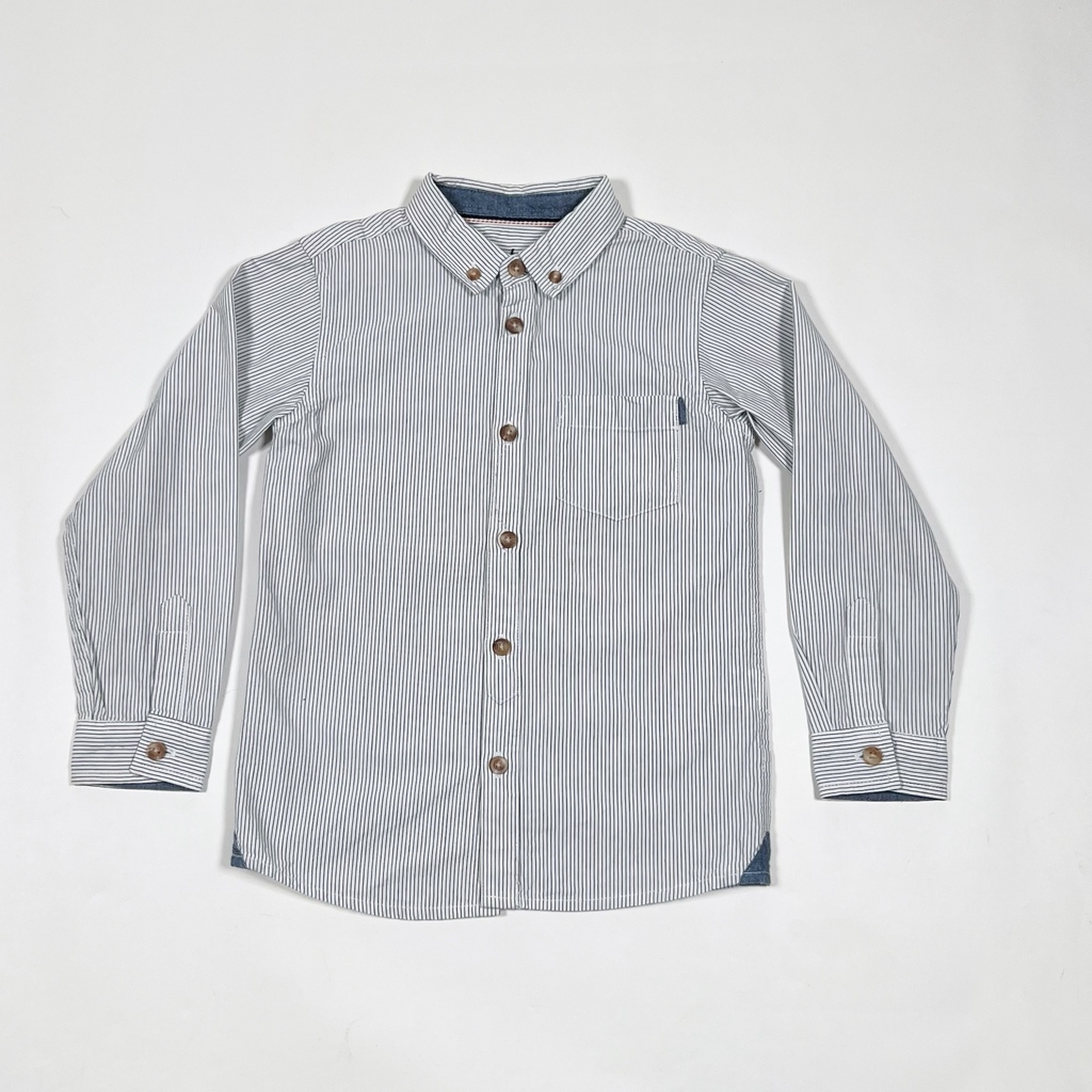 TALLE 5 6 ANOS CAMISA M LARGA BLANCA RAYAS PRIMARK