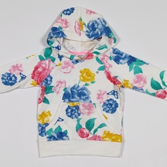 TALLE 12 MESES - BUZO S/FRISA BLANCO FLORES COLORES C/CAPUCHA - CARTERS - comprar online