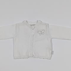 TALLE M - CAMPERA TEJIDA BLANCA APLIQUE MARIPOSA - MINIMIMO - comprar online