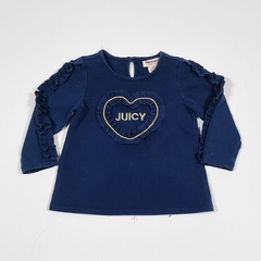 TALLE 24 MESES - BUZO ALGODON RUSTICO AZUL CORAZON VOLADOS - JUICY COUTURE