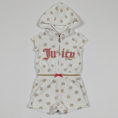 TALLE 3 AÑOS - ENTERITO CORTO TOWEL CRUDO ESCRITURA ROSA DORADA - JUICY COUTURE