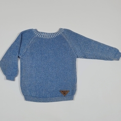 SWEATER TEJIDO AZUL JASPIADO - MIMO