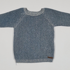 TALLE 3 AÑOS - SWEATER TEJIDO AZUL JASPIADO - MIMO - comprar online