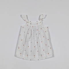 TALLE 6 MESES - VESTIDO S/MANGA BLANCO HELADOS - JACADI