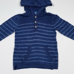 TALLE 1/2 AÑOS - SWEATER TEJIDO HILO AZUL CAPUCHA - H&M - comprar online