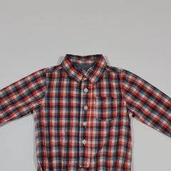 TALLE 18 MESES - CAMISA BODY M/LARGA CUADROS ROJO GRIS - OSHKOSH - comprar online