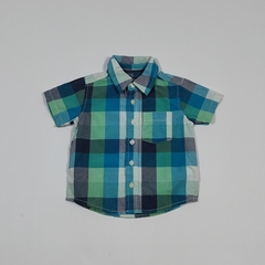 TALLE 2 AÑOS - CAMISA M/CORTA CUADROS VERDE CELESTE - OSHKOSH - comprar online