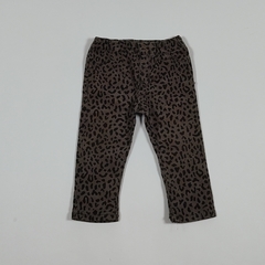 TALLE 9/12 MESES - LEGGING JEAN GRIS OSCURO ANIMAL PRINT NEGRO - WANAMA